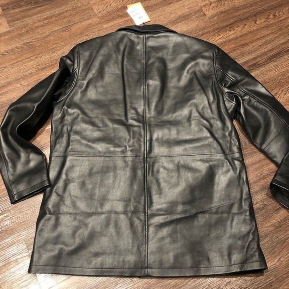 ❤️ Decrum real leather black button up coat New - Picture 5 of 5